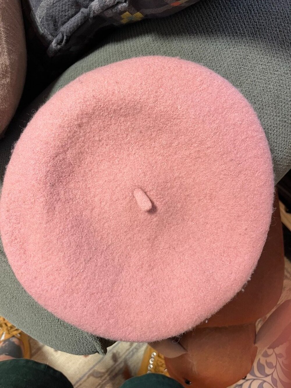 Brixton Dusty Pink Wool Beret Large 7.5" Fair Condition